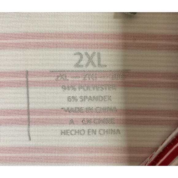 Antigua Ohio State Buckeyes Mens Size 2XL Red Turn Stripe Short Sleeve Polo OSU - Picture 6 of 9